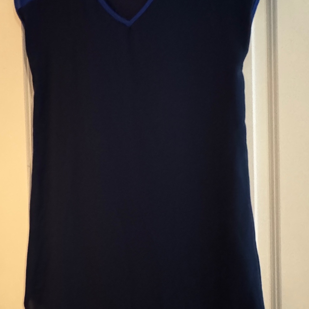 Women's V-Neck Sleeveless Dress - Navy Blue